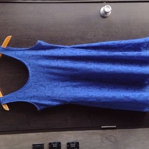Metaphor Lacy Blue Sleeveless Spring Summer Dress Size S